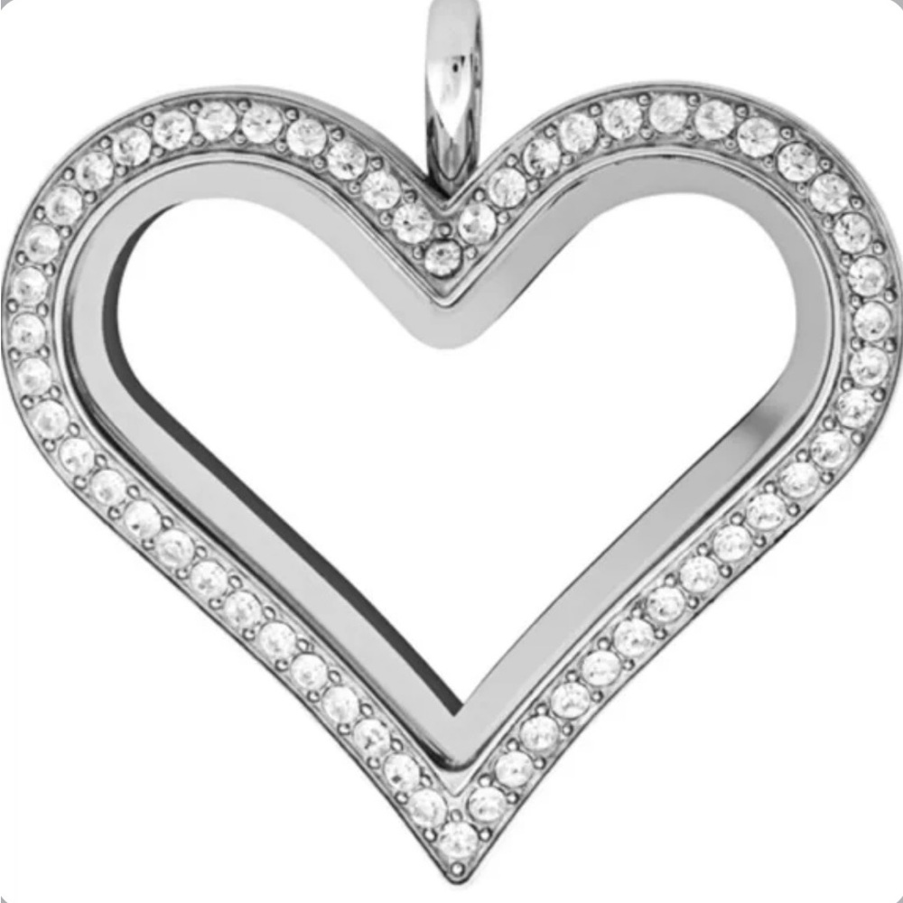 Origami Owl Large Heart Living Locket & Sweetheart Swarovski Crystal Packet - Picture 2 of 9
